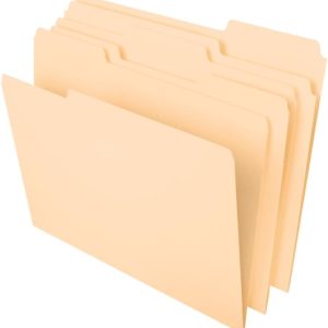 File Folders,  Size, 8-1/2" x 11", Classic Manila, 1/3-Cut Tabs in Left, Right, Center Positions, 100 Per Box