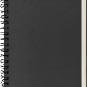 Blank Spiral Notebook, 1-Pack, Soft Cover, Sketch book, 100 Pages / 50 Sheets, 7.5 inch x 5.1 inch (Black)