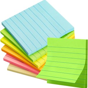 - Lined Sticky Notes 3x3, 6 Pads, 45 Sheet/Pads, Pastel Colors, Sticky Notes with Lines