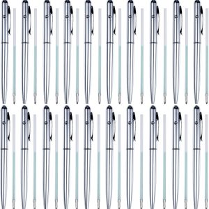 20 Pcs Invisible Disappearing Ink Pen with 20 Replaceable Pen Refills UV Light Pen Invisible Ink Magic Invisible Ink Ballpoint Pen