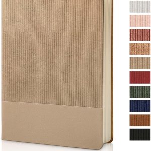 Lined Journal Notebook for Work College Ruled Note Book 5.79"x8.27" A5 PU Leather Daily Journaling 216 Pages for Women Men Writing Home School Supplies Business (A5 Lined 216pages, 01-Khaki)